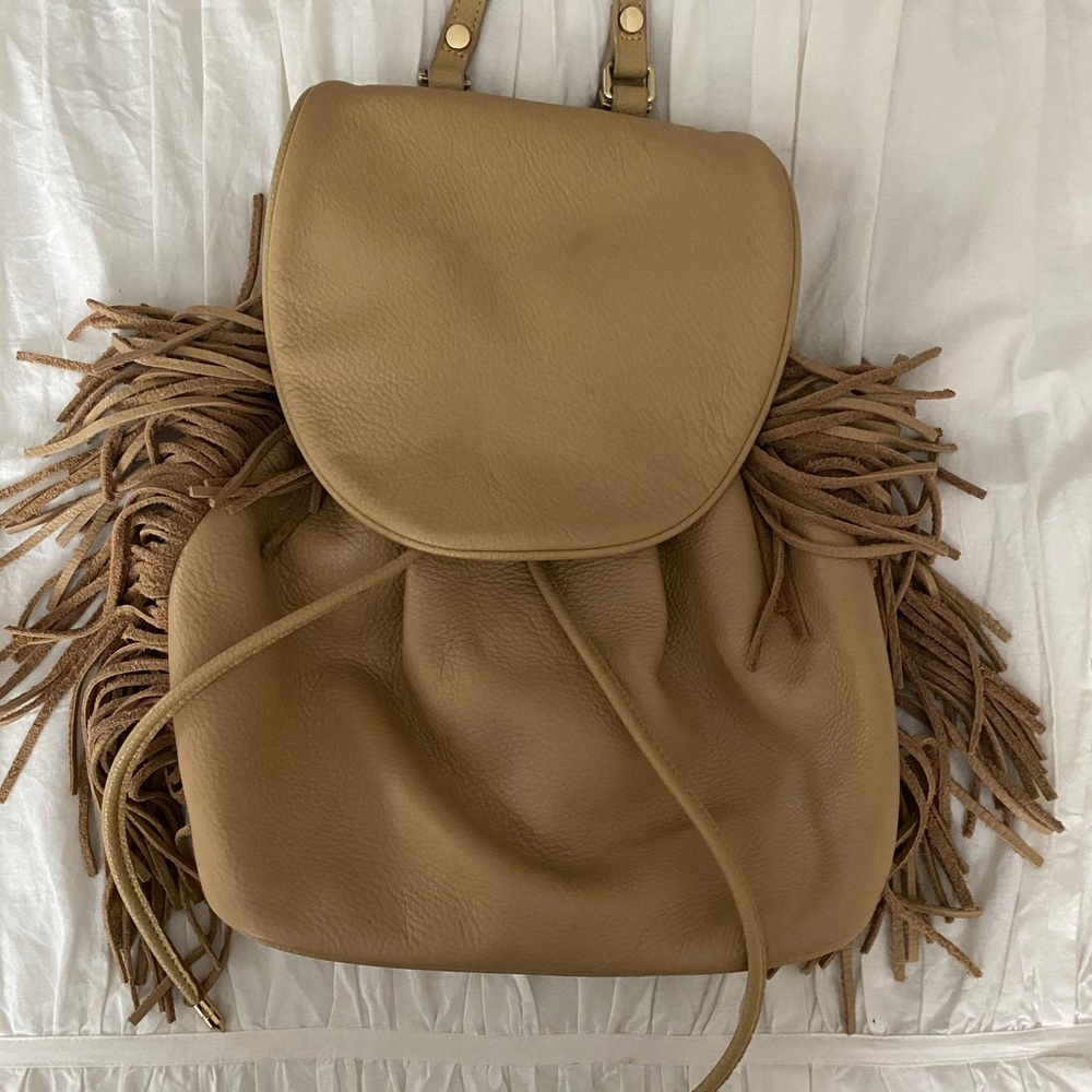 Drawstring Closure Backpack Purse With Tassel - image 1